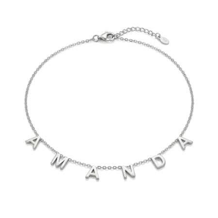Handmade 925 Sterling Silver Amanda Letter Dangler Necklace